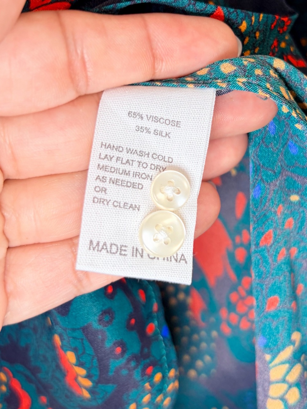 Trovata Birds of Paradis Jacquelin Button Down Shirt Teal NWT Medium MSRP $298 - Picture 10 of 15